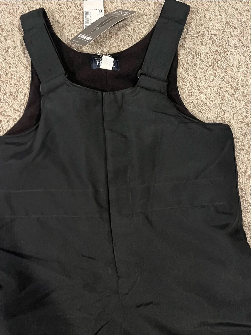 Toddler Black Insulated Snow Bib Children’s Place size 4T NWT